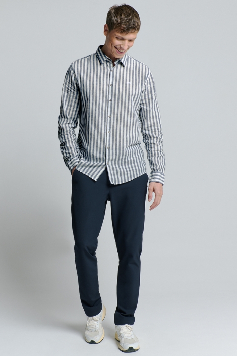 NO-EXCESS shirt verical big stripes with line